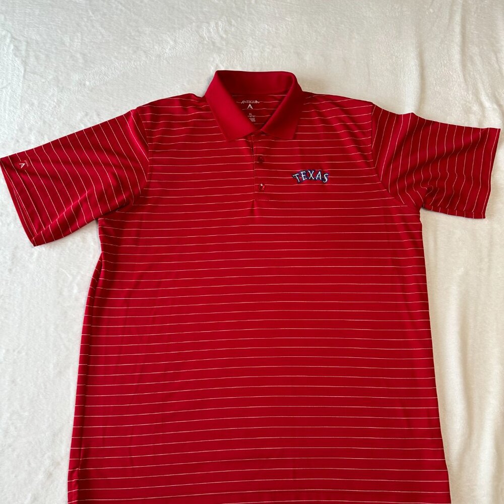 Antigua Golf Polo Texas Rangers XL Red White Striped